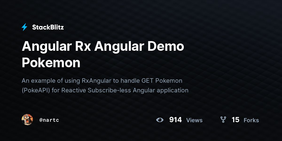 Angular Rx Angular Demo Pokemon - StackBlitz