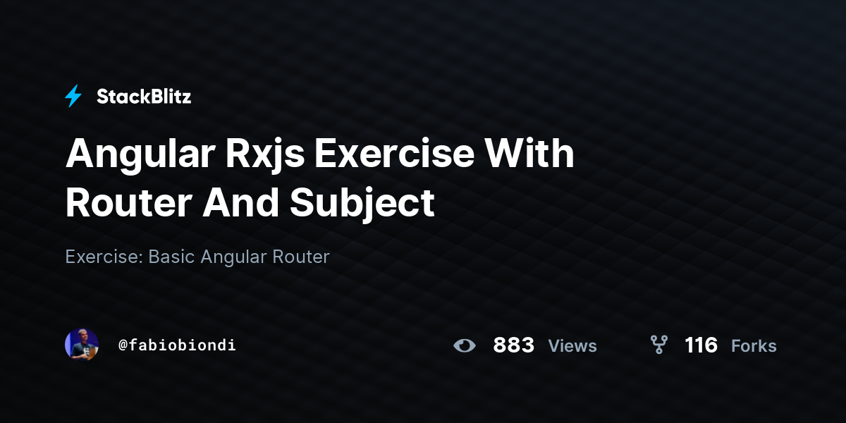 Angular Rxjs Exercise With Router And Subject - StackBlitz
