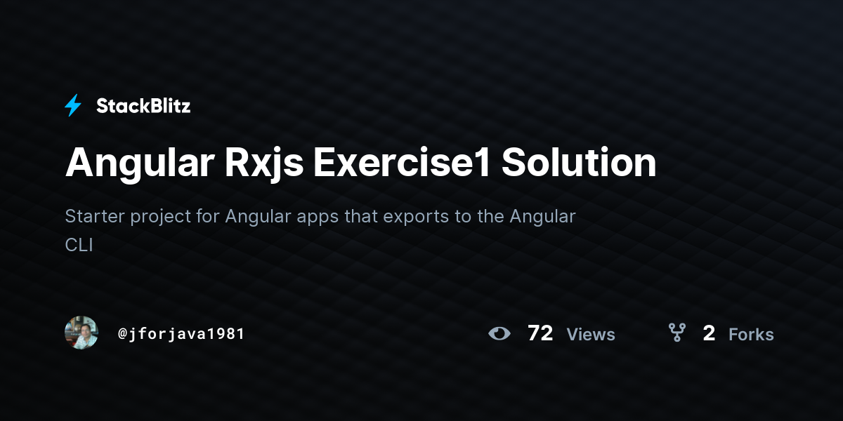 Angular Rxjs Exercise1 Solution - StackBlitz