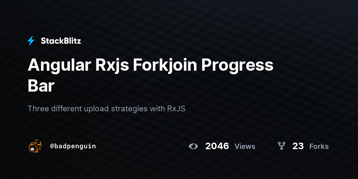 Angular Rxjs Forkjoin Progress Bar - StackBlitz
