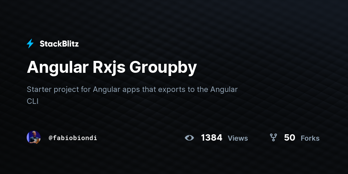 Angular Rxjs Groupby - StackBlitz