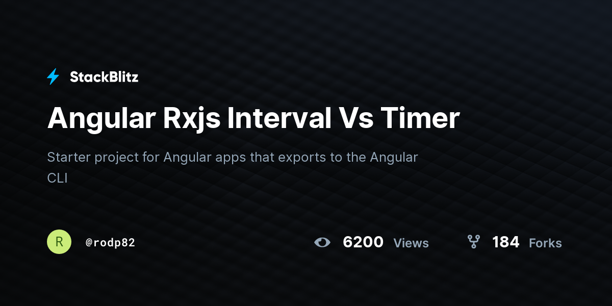 Angular Rxjs Interval Vs Timer StackBlitz