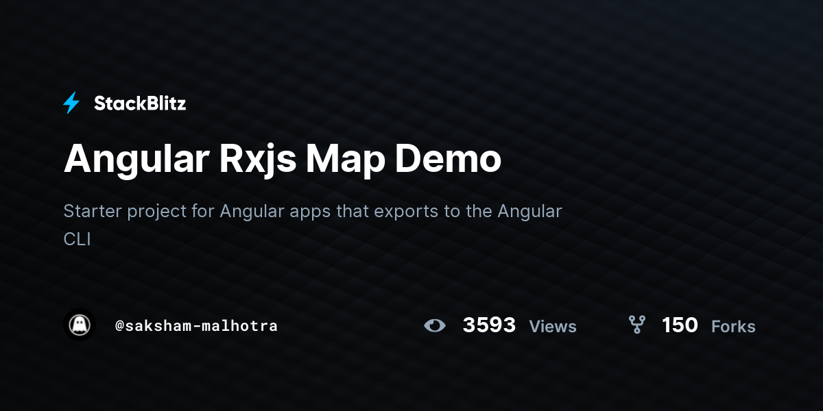 Angular Rxjs Map Demo - StackBlitz