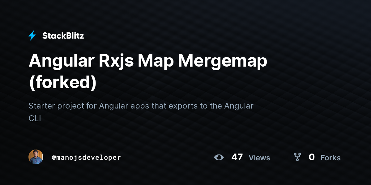 Angular Rxjs Map Mergemap (forked) - StackBlitz