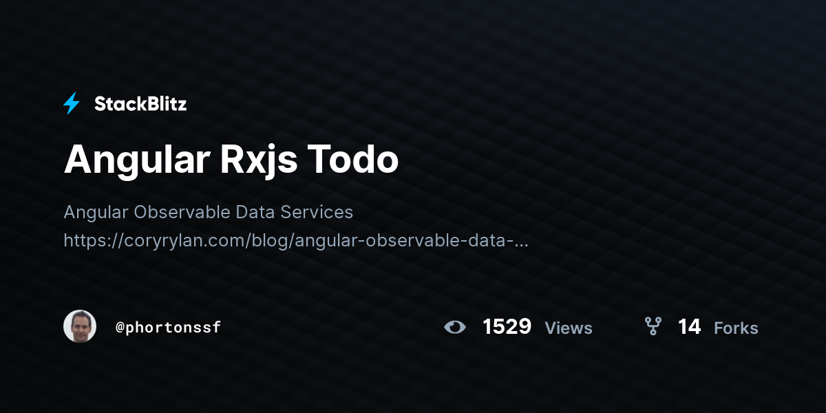 Angular Rxjs Todo - StackBlitz