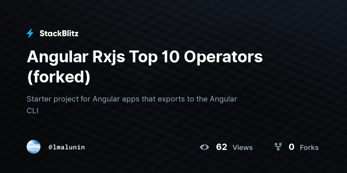 Angular Rxjs Top 10 Operators (forked) - StackBlitz
