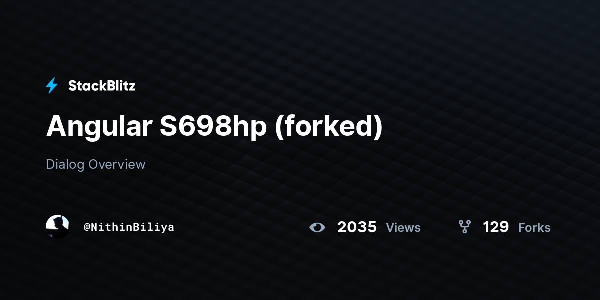 Angular S698hp (forked) - StackBlitz