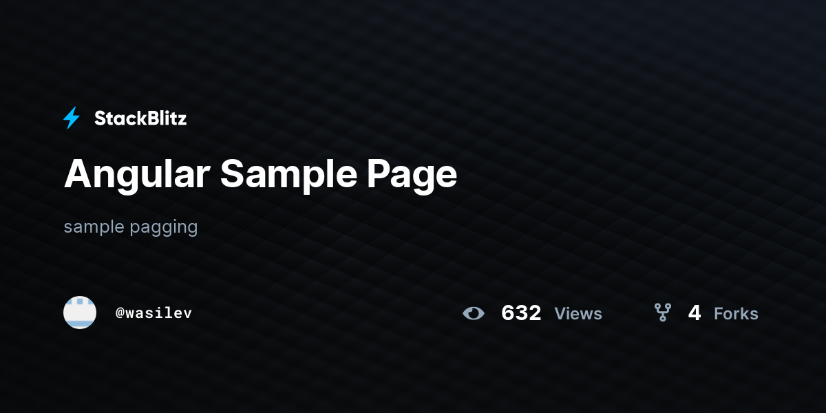 Angular Sample Page - StackBlitz