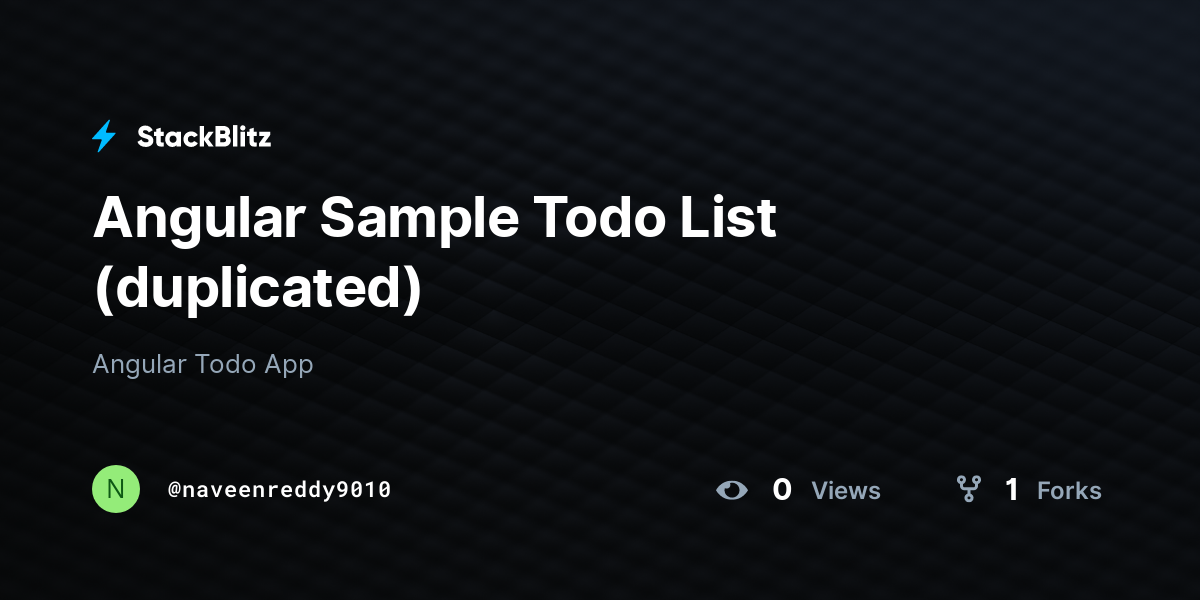 Angular Sample Todo List (duplicated) - StackBlitz