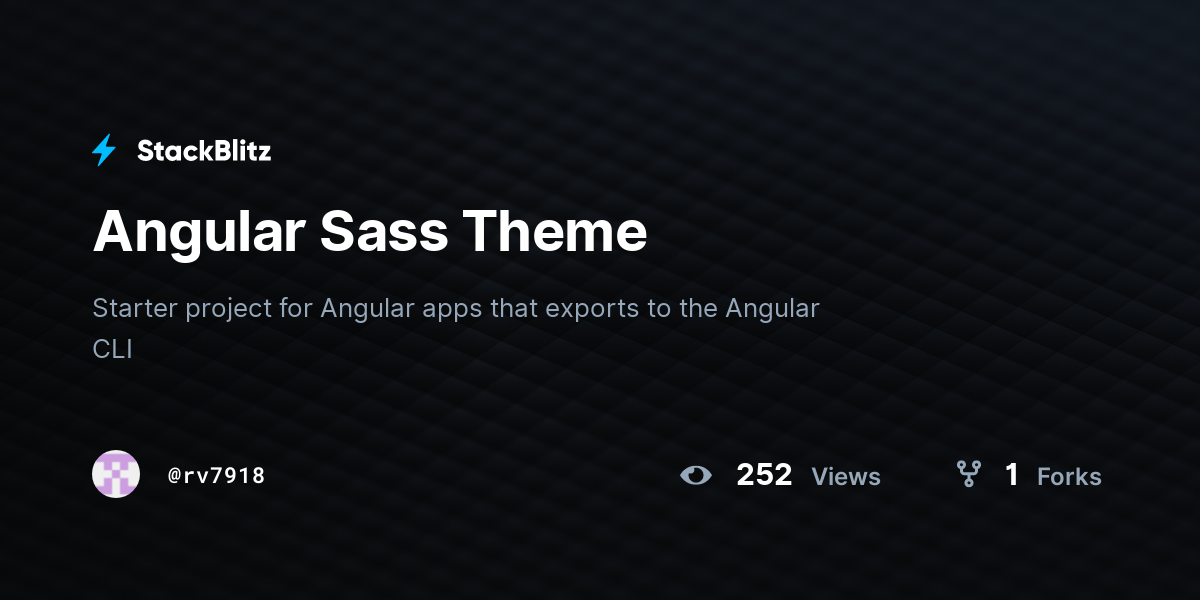 Angular Sass Theme - StackBlitz