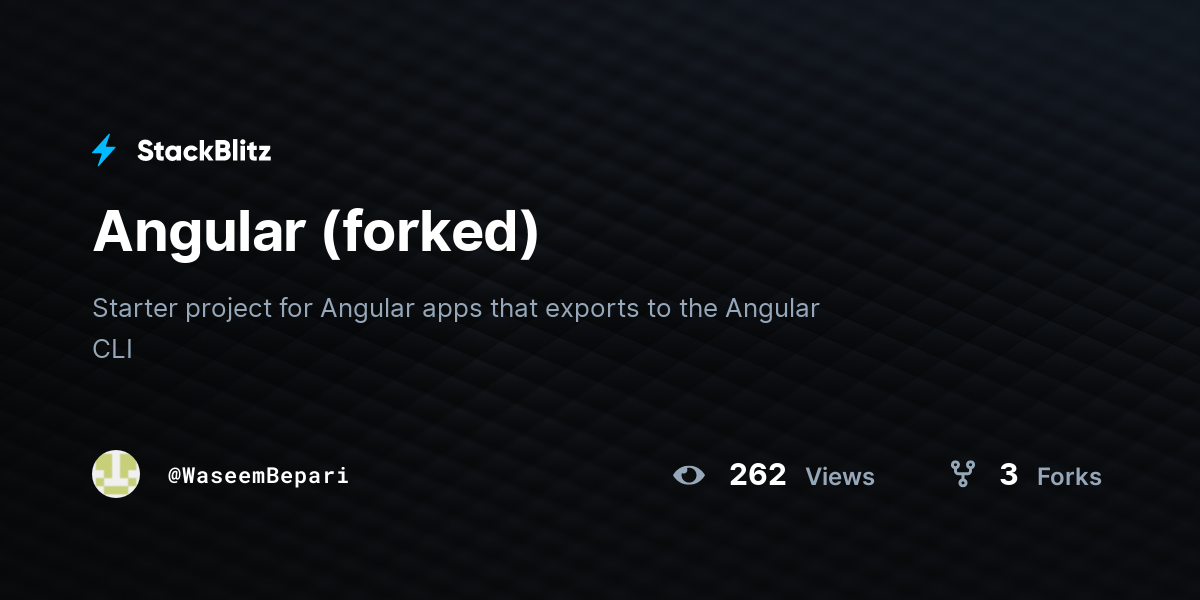 Angular forked stackblitz