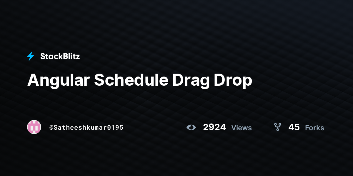 Angular Schedule Drag Drop - StackBlitz
