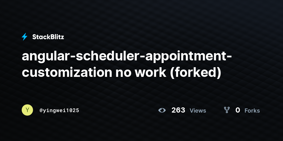 angular-scheduler-appointment-customization no work (forked) - StackBlitz