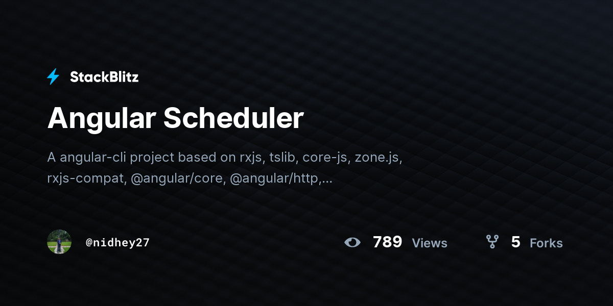 Angular Scheduler - StackBlitz