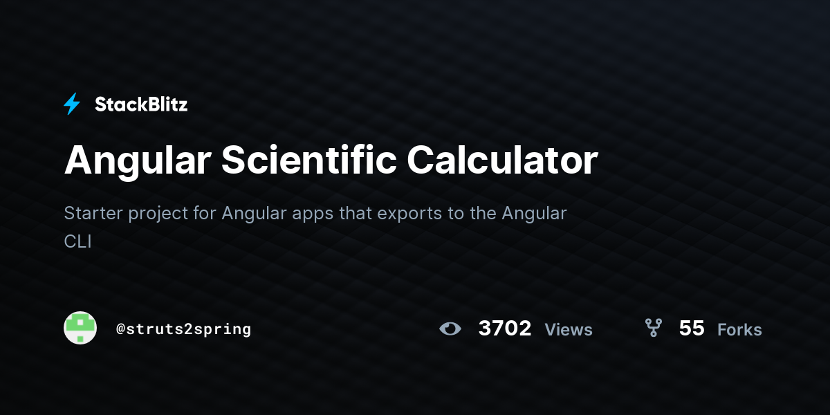 Angular Scientific Calculator - StackBlitz