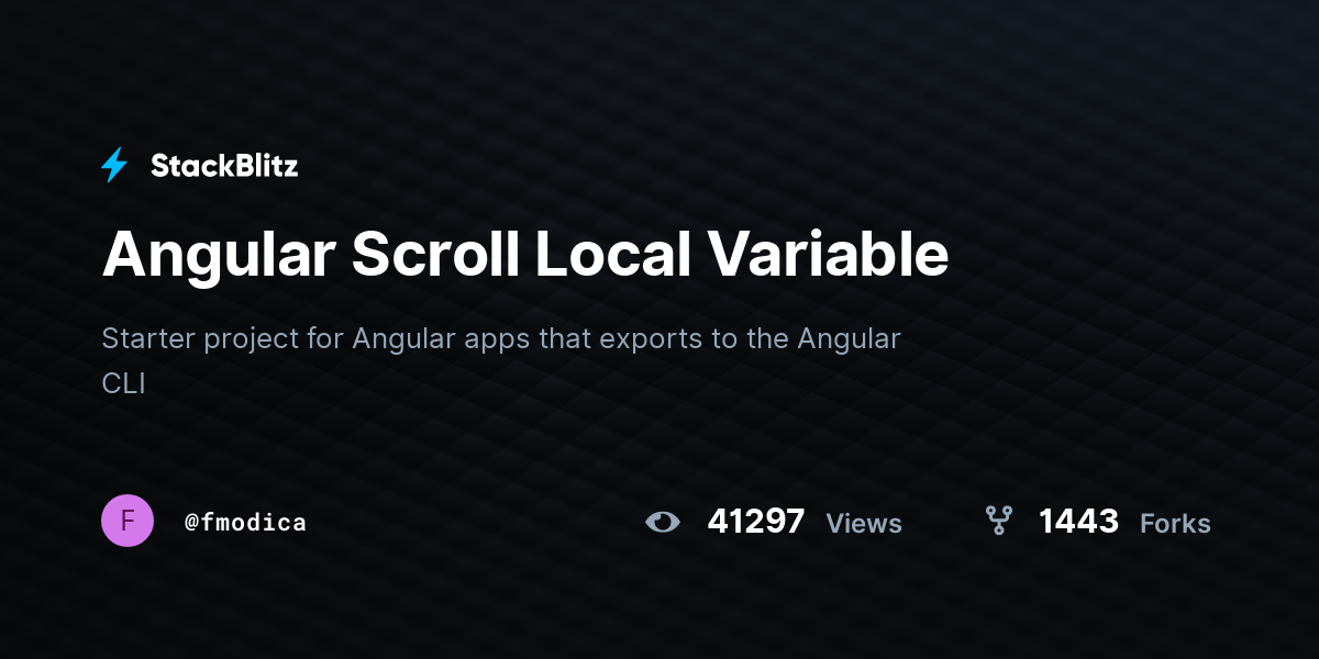 Angular Scroll Local Variable StackBlitz