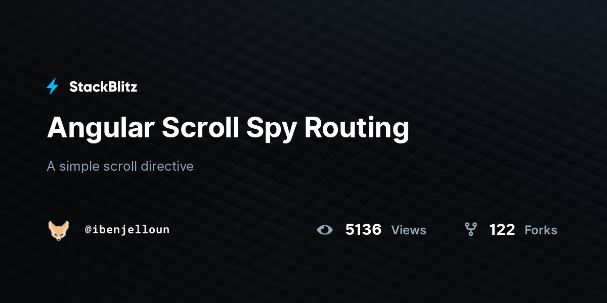 Angular Scroll Spy Routing - StackBlitz