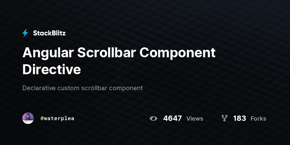 Angular Scrollbar Component Directive - StackBlitz
