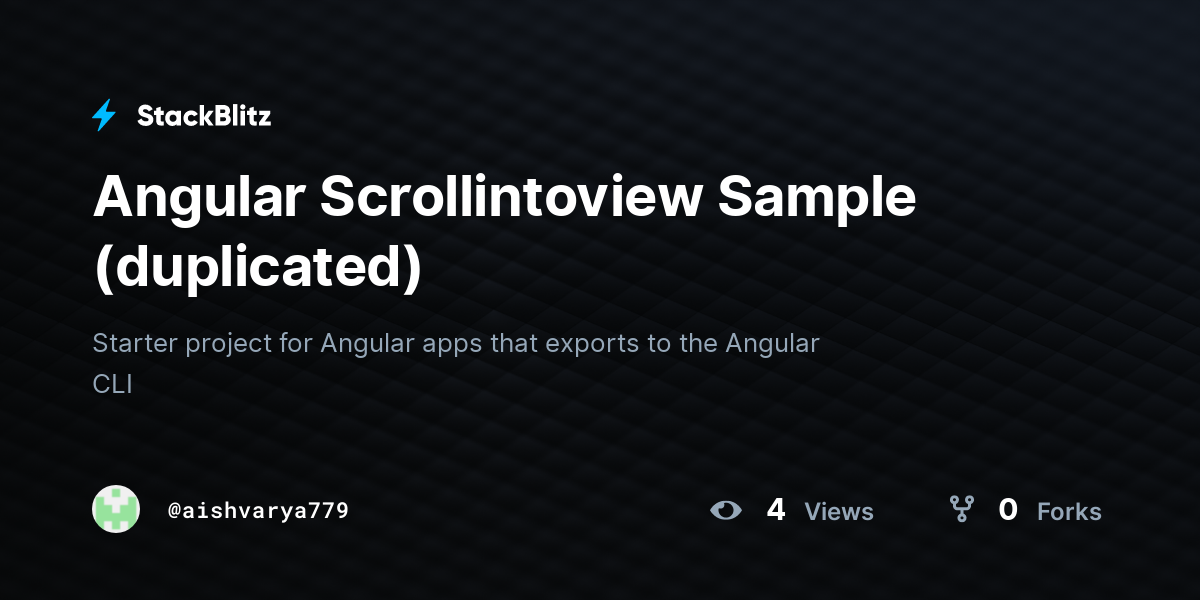 Angular Scrollintoview Sample (duplicated) - StackBlitz