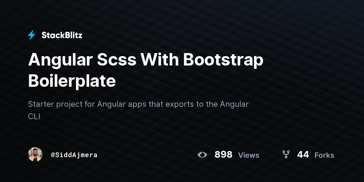 Angular Scss With Bootstrap Boilerplate - StackBlitz