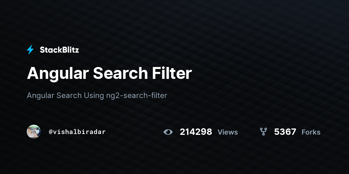 Angular Search Filter StackBlitz