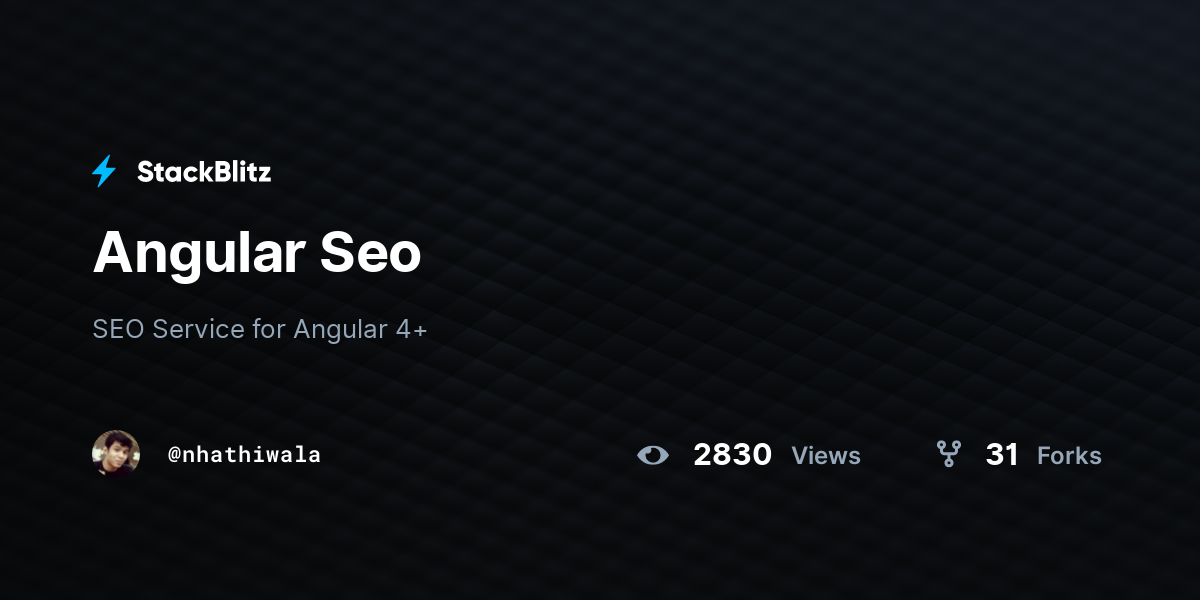 Angular Seo - StackBlitz