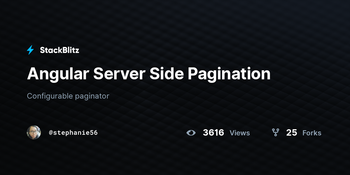 Angular Server Side Pagination - StackBlitz