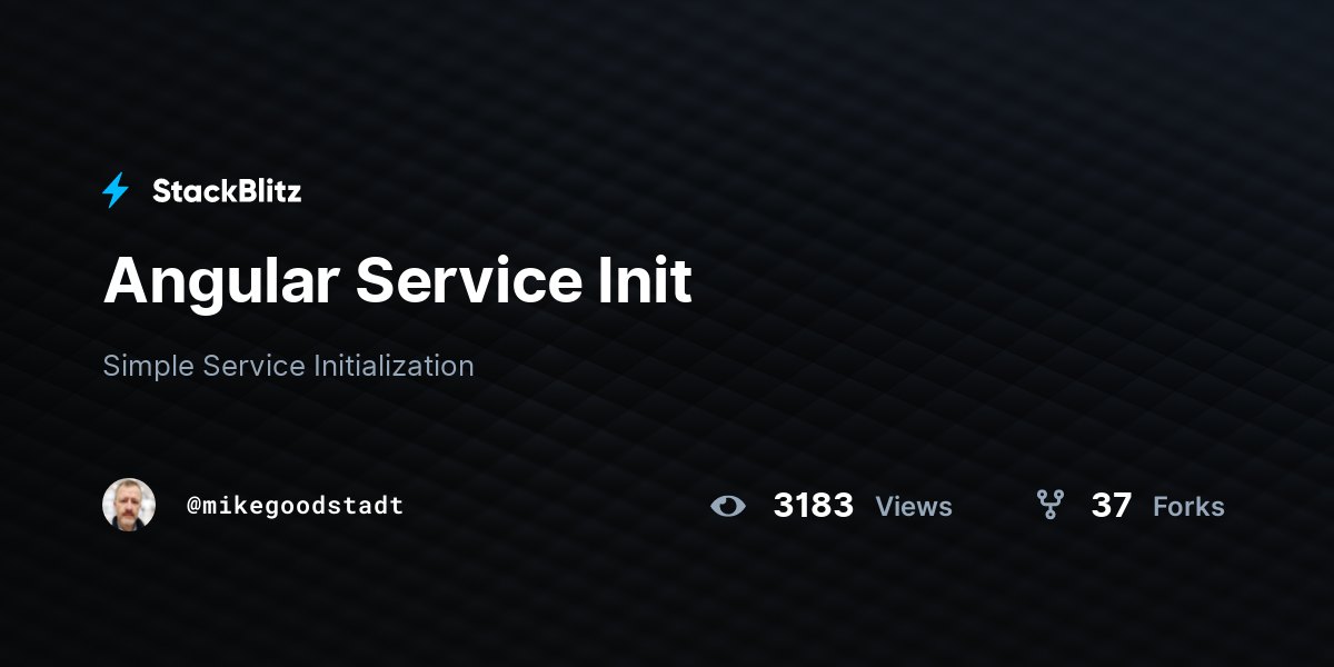 Angular Service Init - StackBlitz