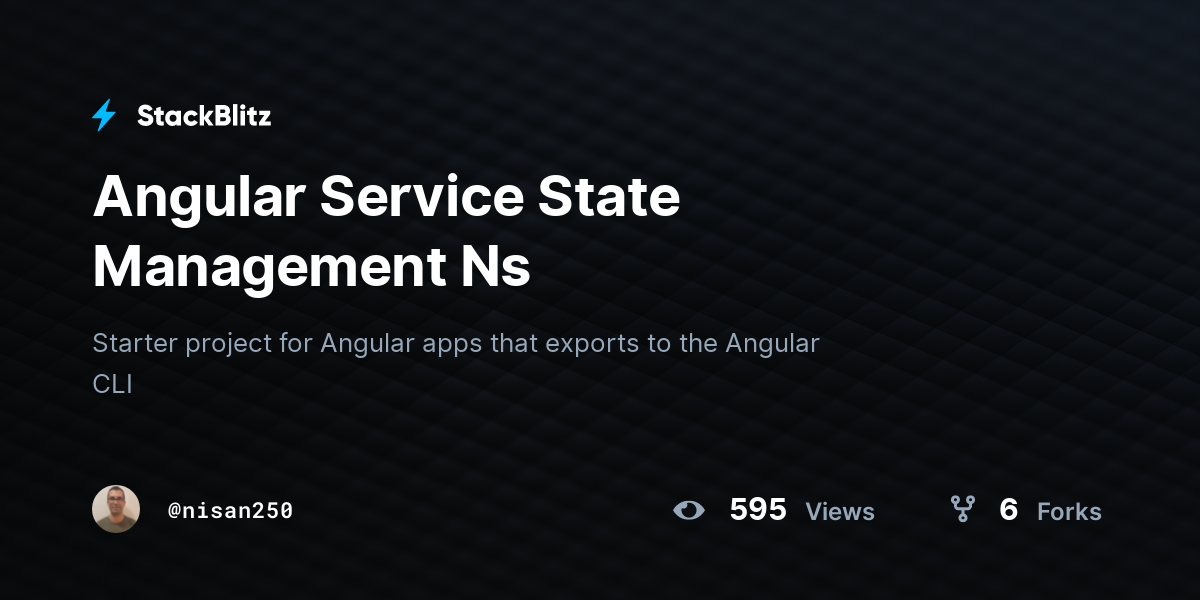 Angular Service State Management Ns - StackBlitz