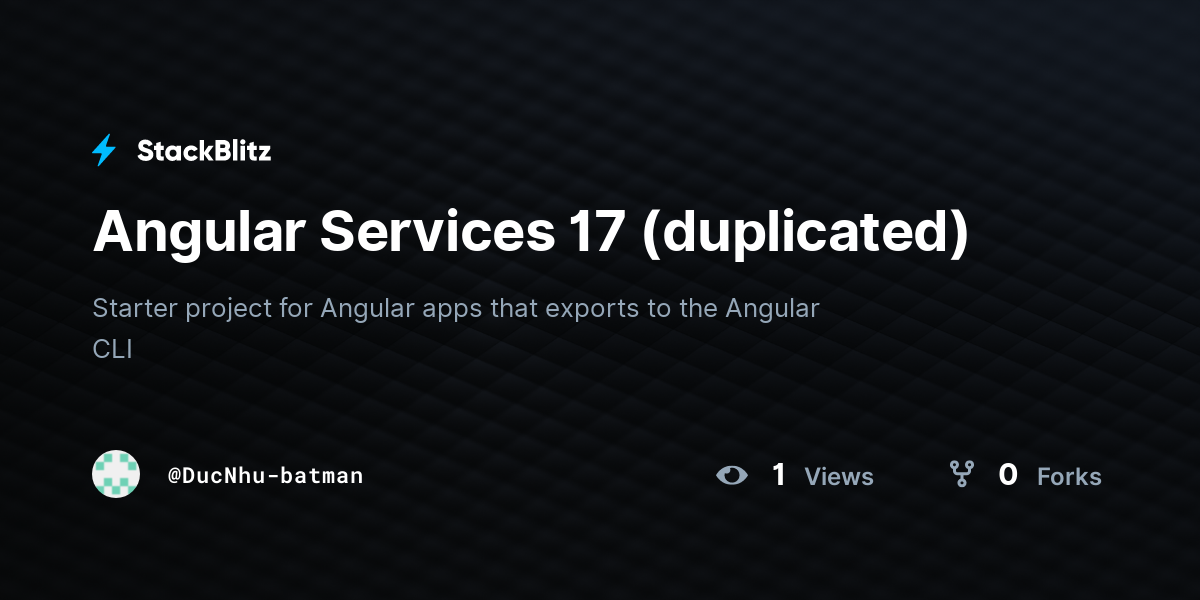 Angular Services 17 (duplicated) - StackBlitz