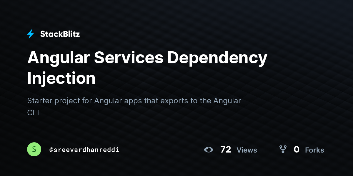 Angular Services Dependency Injection StackBlitz