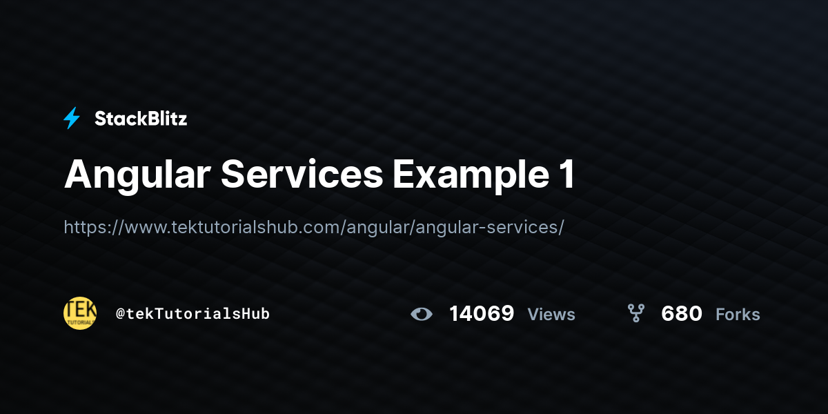 Angular Services Example 1 StackBlitz
