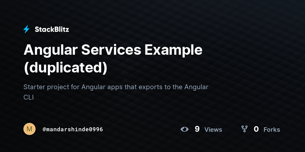 Angular Services Example (duplicated) - StackBlitz