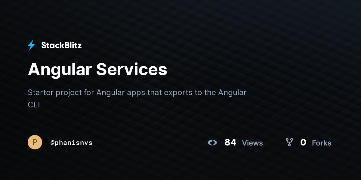 Angular Services - StackBlitz