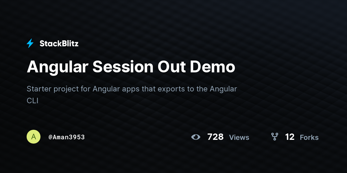 Angular Session Out Demo - StackBlitz