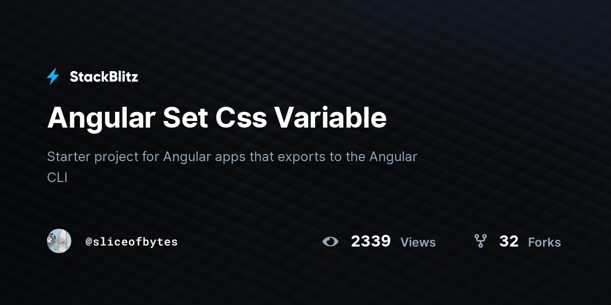Angular Set Css Variable - StackBlitz
