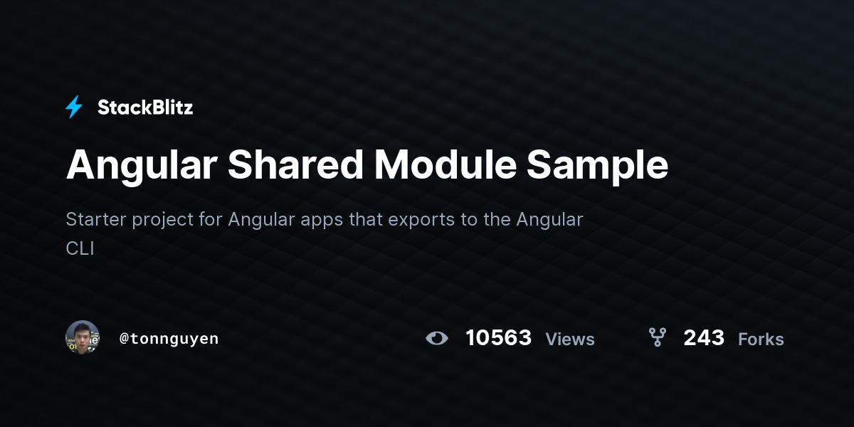 Angular Shared Module Sample - StackBlitz