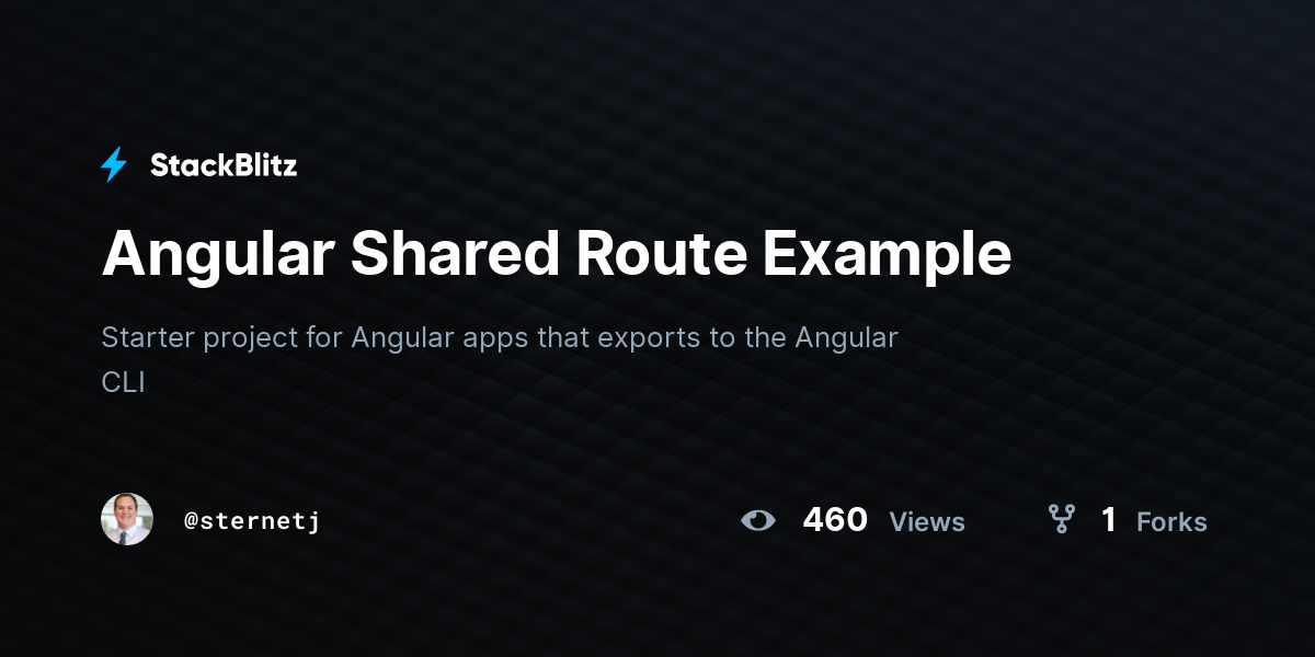 Angular Shared Route Example StackBlitz