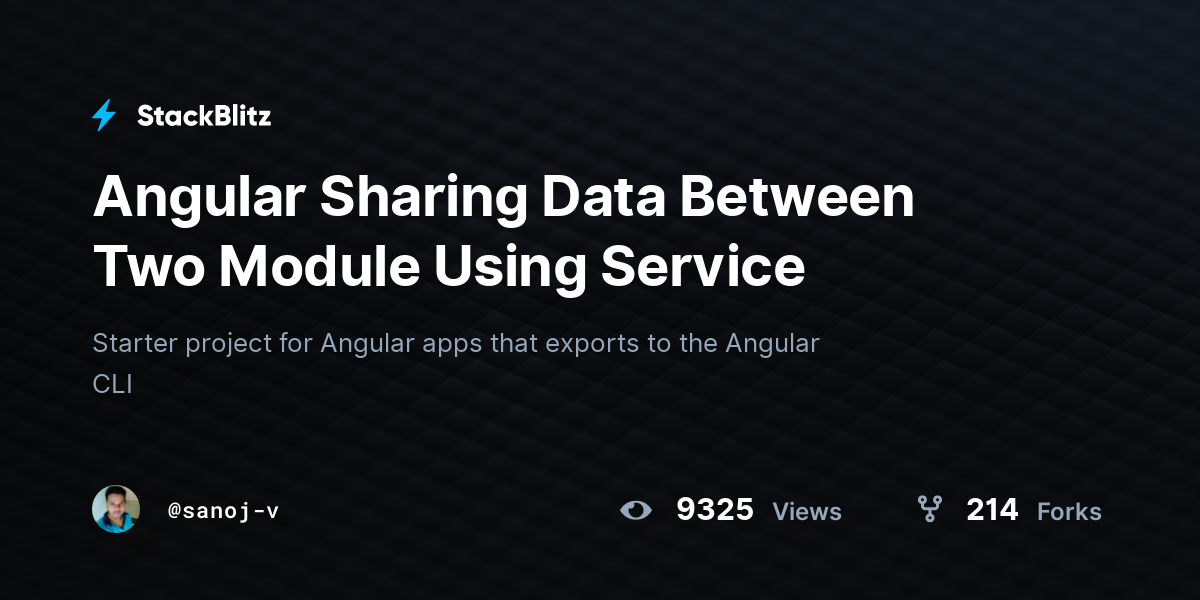Angular Sharing Data Between Two Module Using Service - StackBlitz