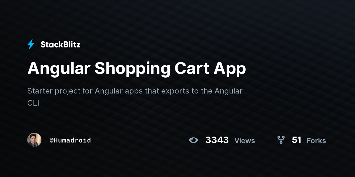 Angular Shopping Cart App - StackBlitz