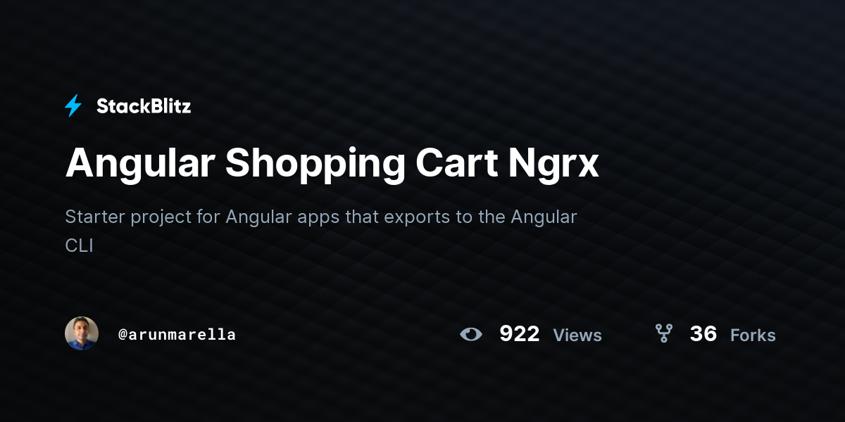 Angular Shopping Cart Ngrx - StackBlitz