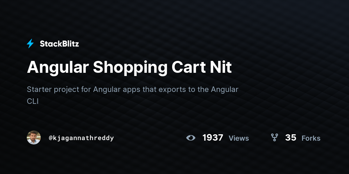 Angular Shopping Cart Nit - StackBlitz