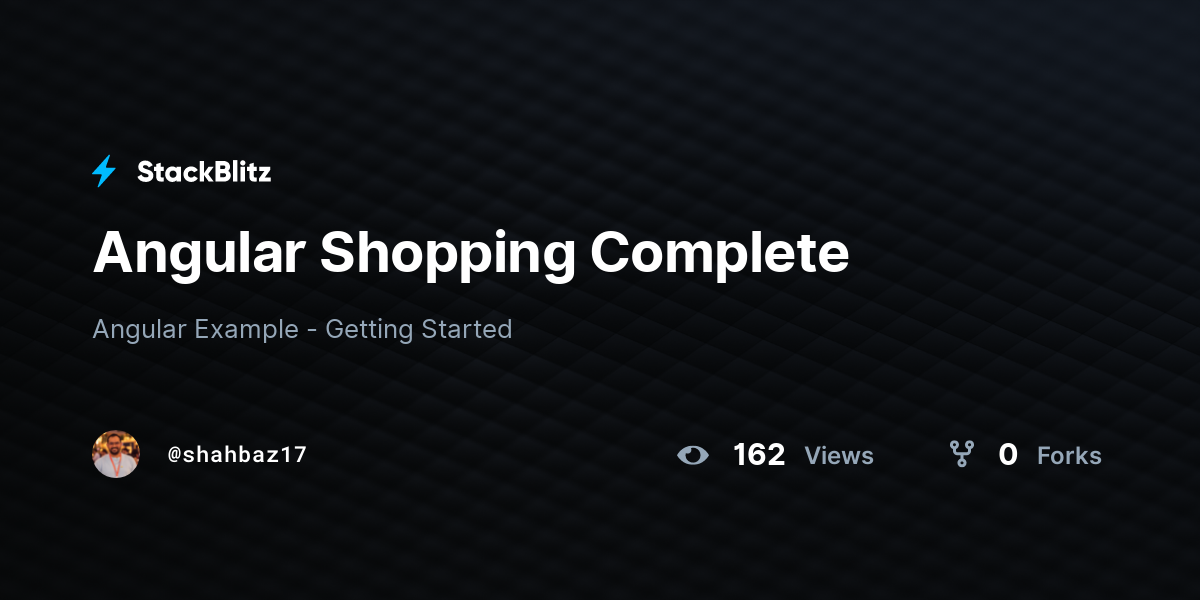Angular Shopping Complete - StackBlitz