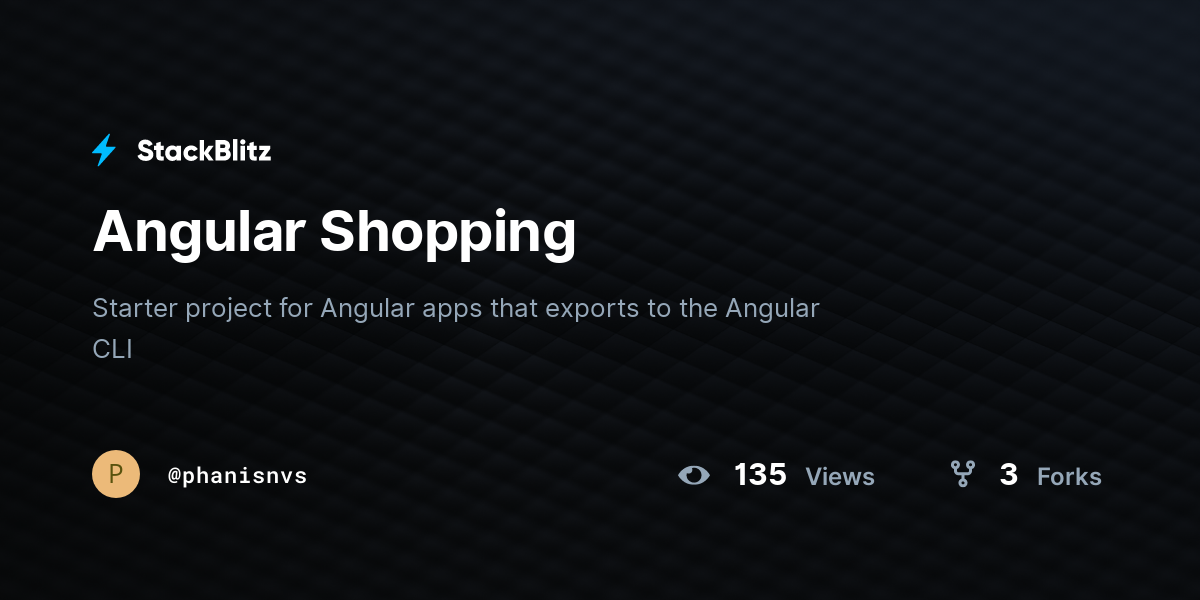 Angular Shopping - StackBlitz