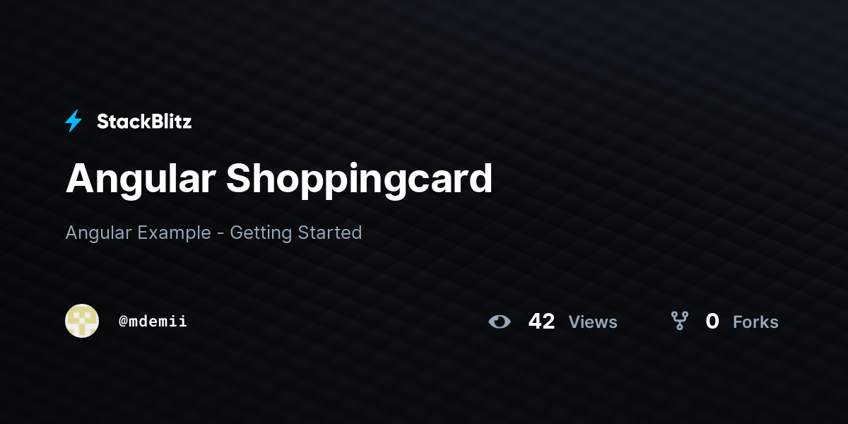 Angular Shoppingcard - StackBlitz