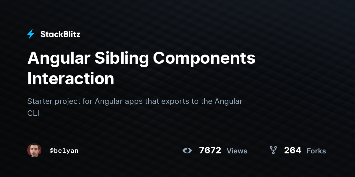 Angular Sibling Components Interaction - StackBlitz