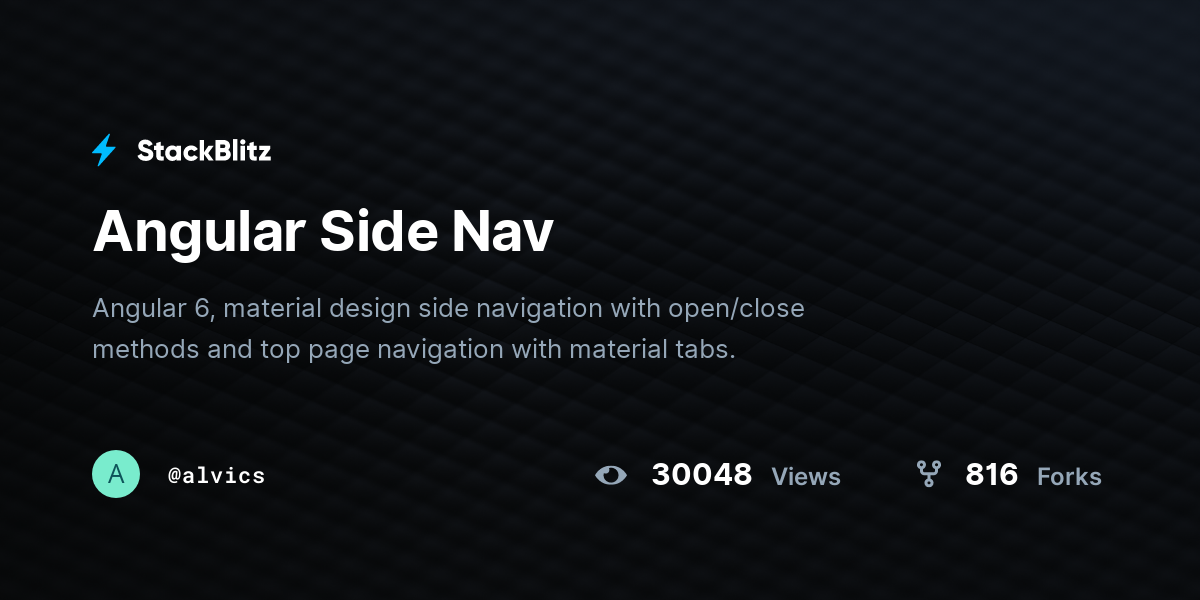 Angular Side Nav - StackBlitz