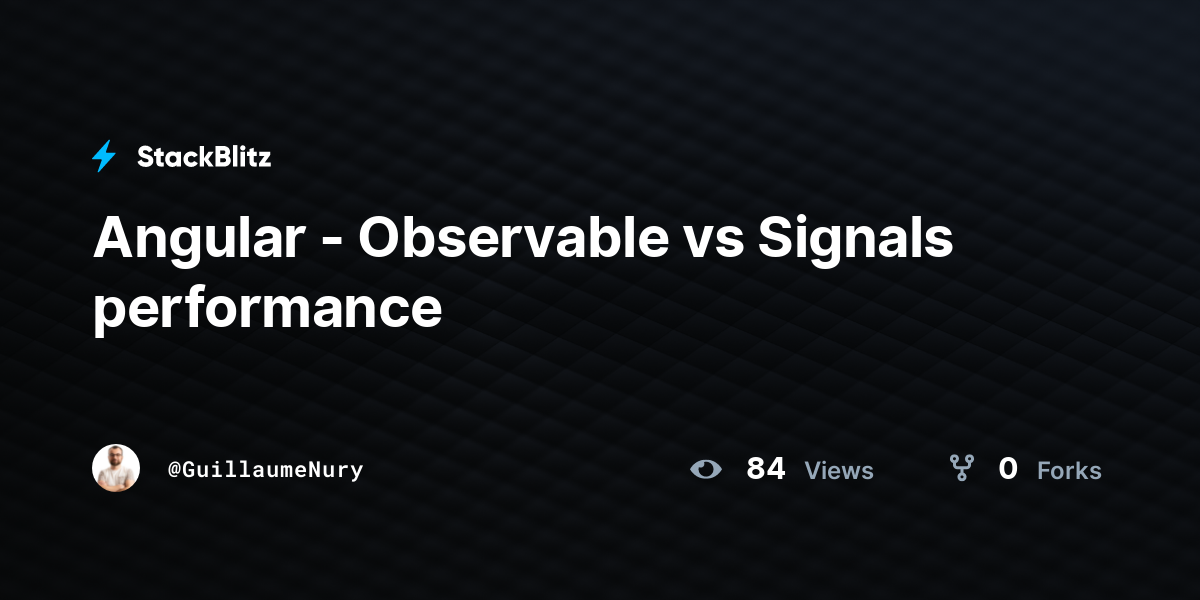 Angular Observable vs Signals performance StackBlitz