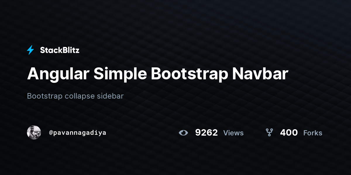 Angular Simple Bootstrap Navbar - StackBlitz