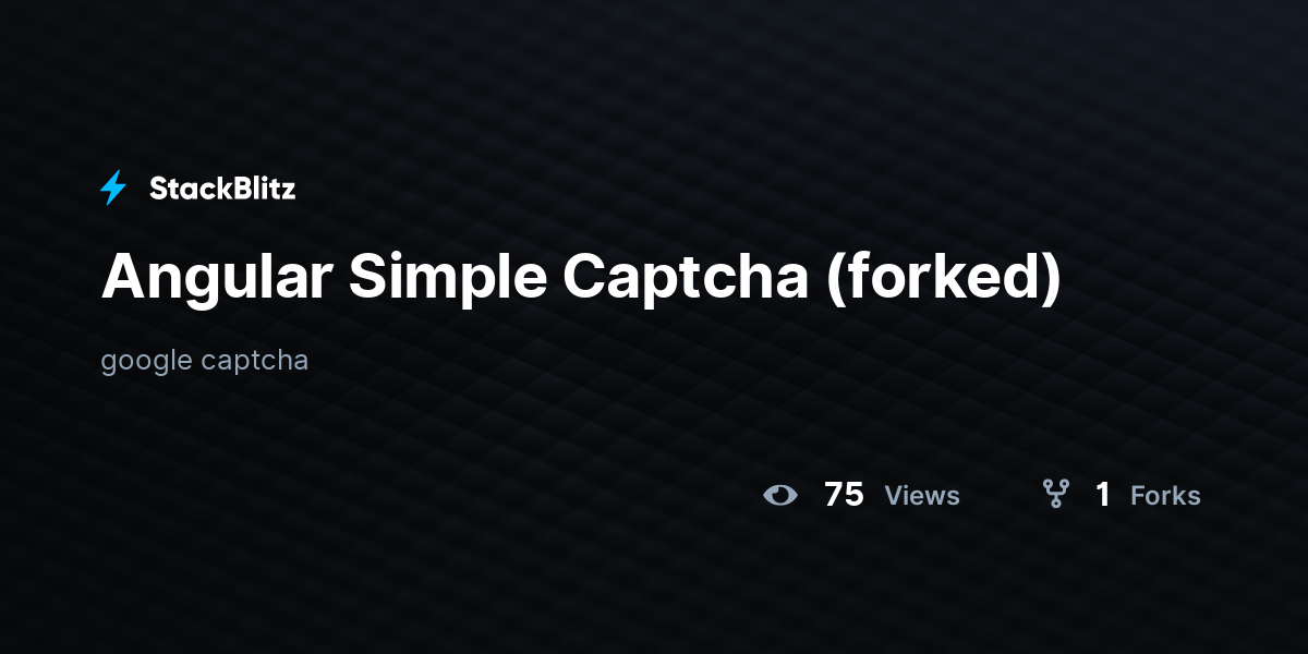 Angular Simple Captcha (forked) - StackBlitz